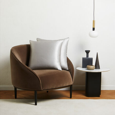 Light terry and Linen Decorative Pillow