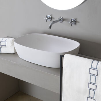 Bold Bicolor Embroidery Guest Towel