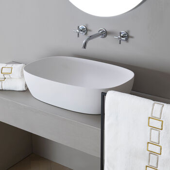 Bold Bicolor Embroidery Guest Towel