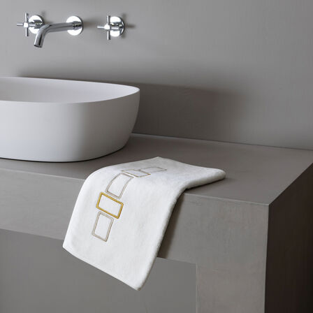 Bold Bicolor Embroidery Guest Towel